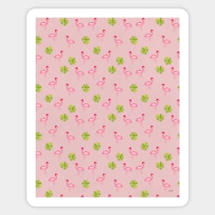 Pink Flamingo Pattern in Blush | Summer | Island Paradise | Tropical Sticker